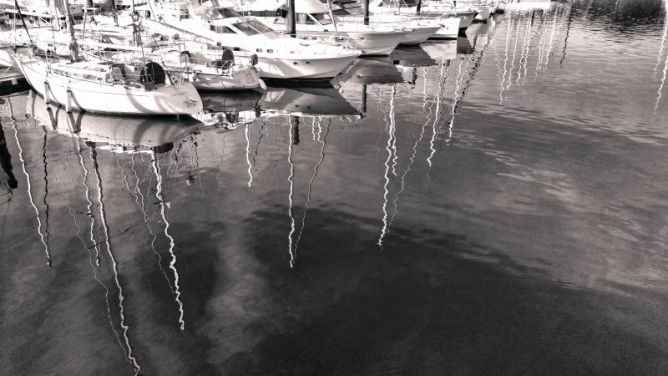 Reflejos del puerto de Hondarribia: foto en Hondarribia