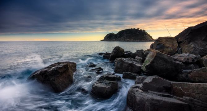 Amanecer en el ratón: foto en Getaria