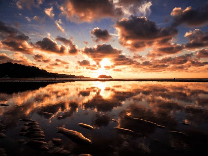 Atardecer en los putzuzulos: foto en Zarautz