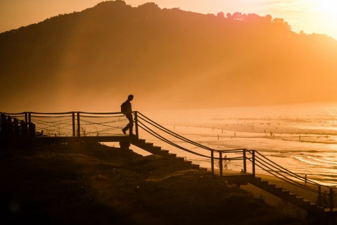 Atardecer en la playa: foto en Zarautz