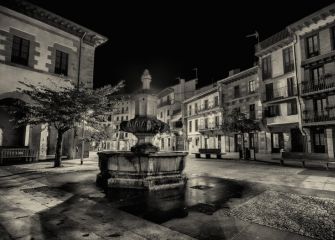 Oiartzun de noche Blanco y Negro