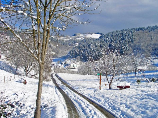 Zaldibia en pleno invierno: foto en Zaldibia