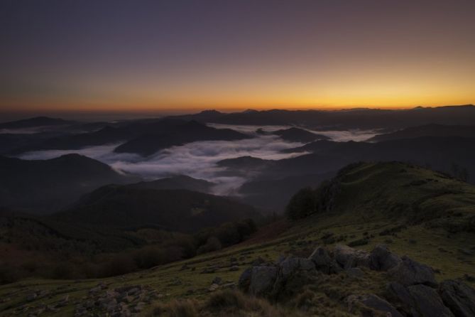 amanecer desde monte Adarra: foto en Urnieta