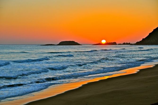 Amanecer en la playa de Zarautz : foto en Zarautz