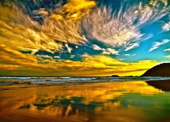 Amanecer en la playa de Zarautz 