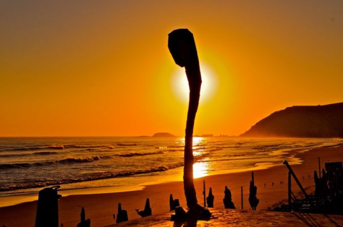 Amanecer en la playa de Zarautz : foto en Zarautz