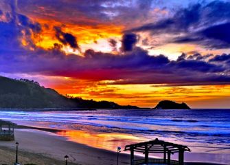 Atardecer en la playa de Zarautz 
