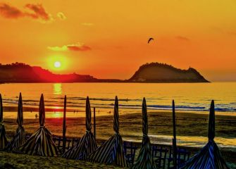 Atardecer en la playa de Zarautz 