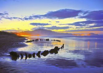 Atardecer en la playa de Zarautz 