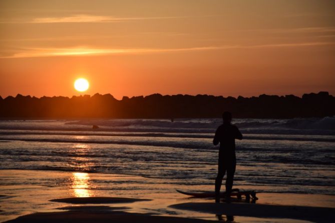 Atardecer en La Zurriola: foto en Donostia-San Sebastián