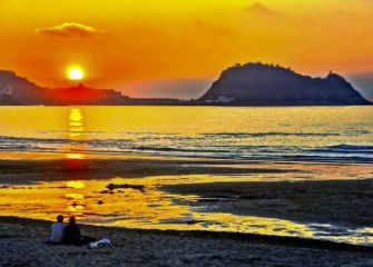 Contemplando la puesta de sol 