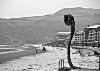 Elurra Zarautzko hondartzan 