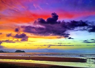 Ilunabarra Zarautzko hondartzetik