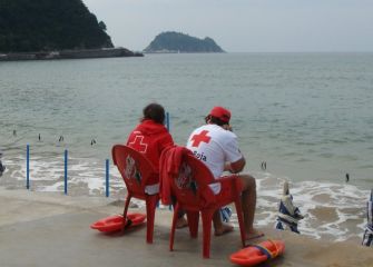 Marea alta en Zarautz.