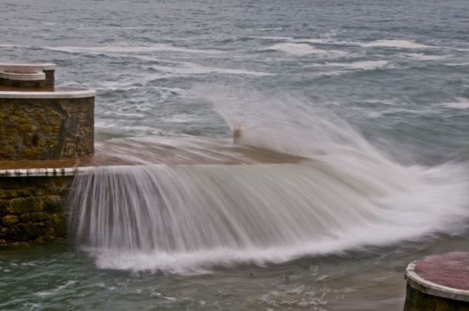 Ola en efecto de seda : foto en Zarautz