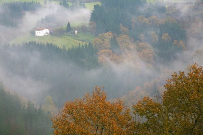 otoño entre nieblas: foto en Ezkio-Itsaso