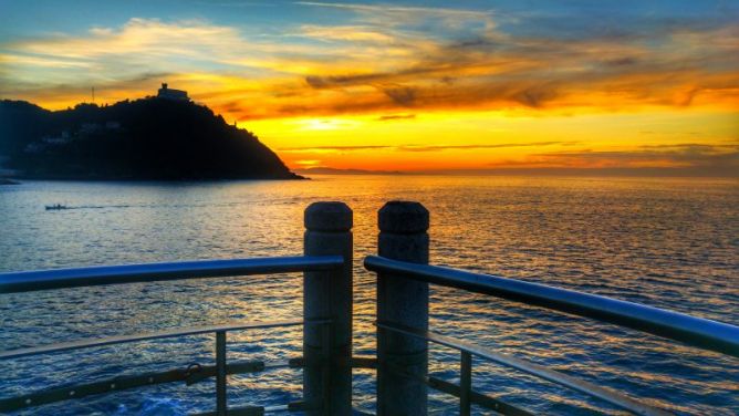 Puesta desde el paseo nuevo: foto en Donostia-San Sebastián