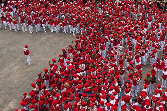 En rojo: foto en Hondarribia