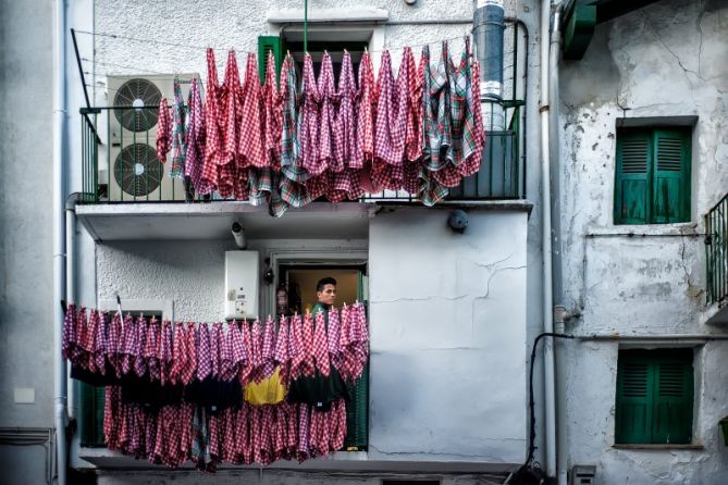 Ropa tendida: foto en Hondarribia