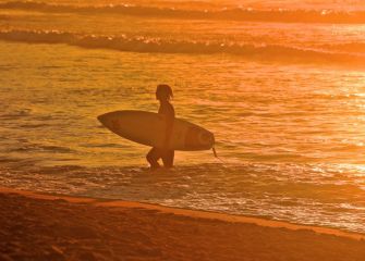Surfista al atardecer 