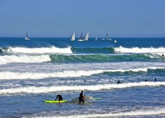 Surfistas en la playa de Zarautz 