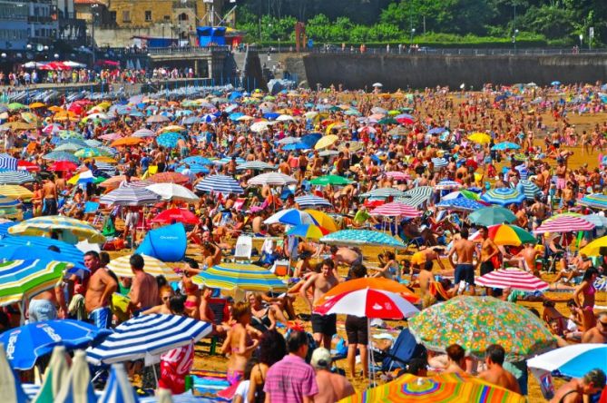 Zarautzko hondartza (udaran): foto en Zarautz