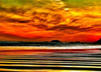 Amanecer en la playa de Zarautz 