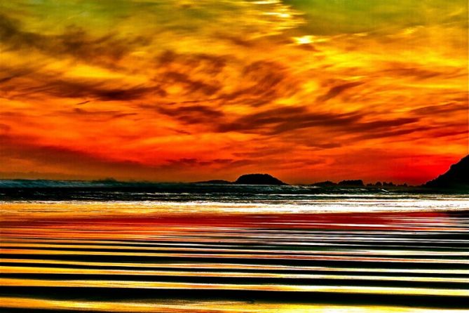 Amanecer en la playa de Zarautz : foto en Zarautz