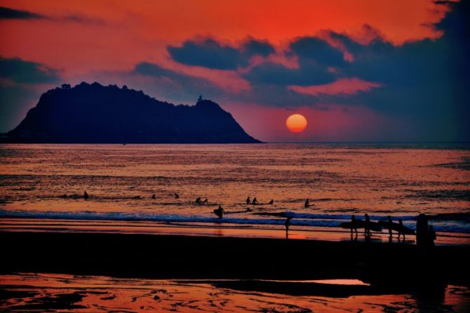 Anochecer en la playa de Zarautz-1: foto en Zarautz