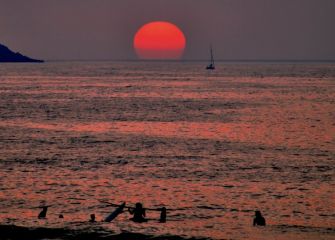 anochecer en la playa de Zarautz-2