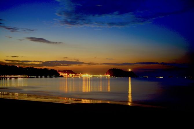 Anochecer en la playa de Zarautz : foto en Zarautz