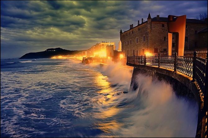 Atardecer con mareas vivas : foto en Zarautz