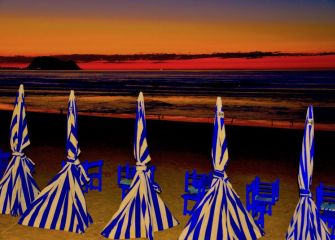 Atardecer en la playa de Zarautz 