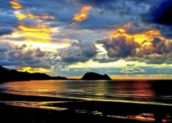 Atardecer en la playa de Zarautz 