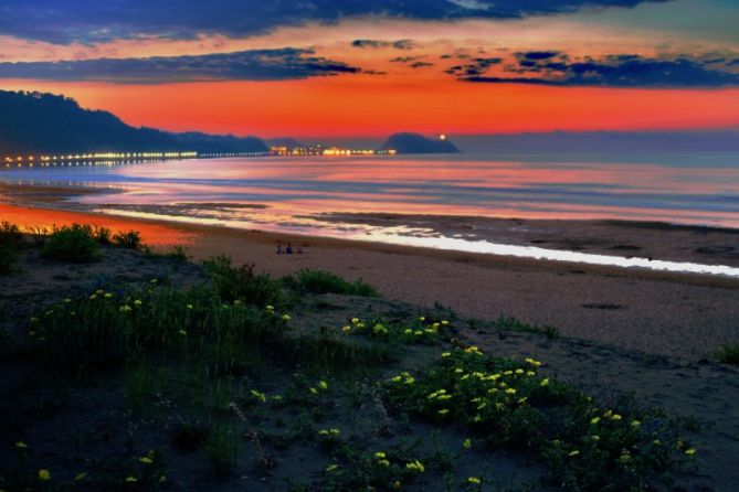 Atardecer en la playa de Zarautz -3: foto en Zarautz