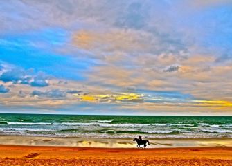 Galopando en la playa de Zarautz 