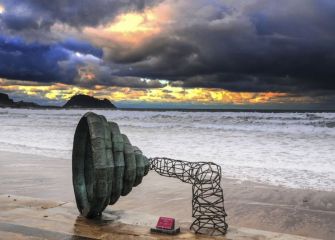 Ilunabarra Zarautzko hondartzan 