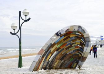 Nevada en la playa de Zarautz 