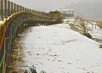 Nevada en la playa de Zarautz 