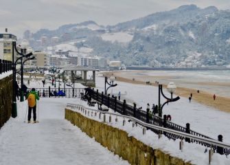 Temporal de nieve en Zarautz 