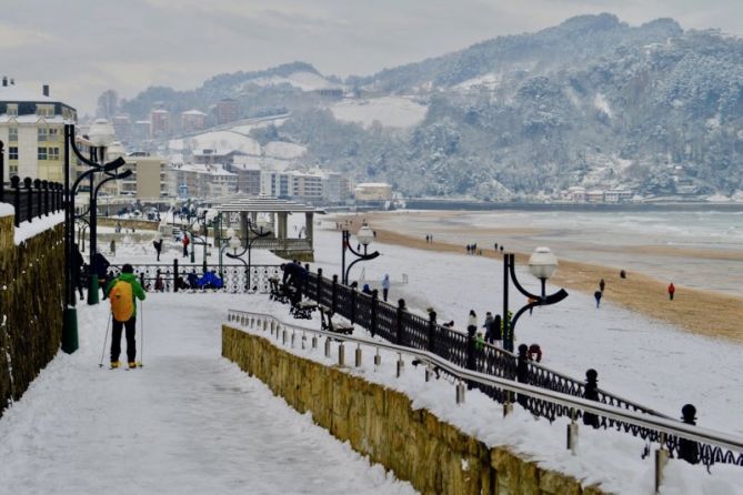 Temporal de nieve en Zarautz : foto en Zarautz