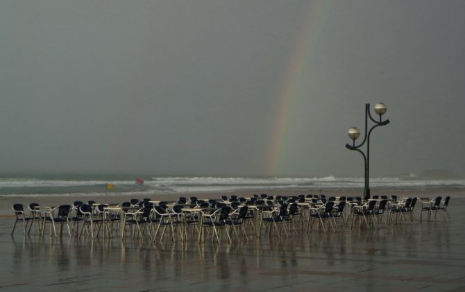 Tormenta primaveral: foto en Zarautz