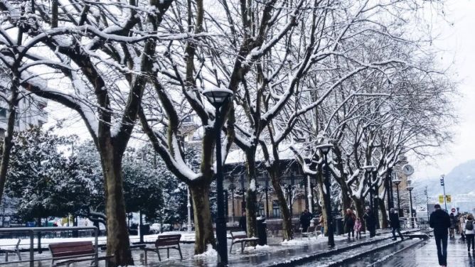 Boulevard bajo la nieve: foto en Donostia-San Sebastián