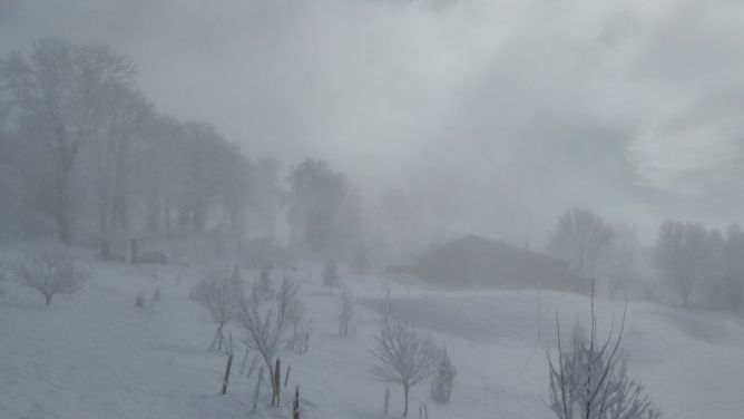 Entre niebla y nieve: foto en Beizama