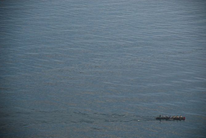 Entrenamentua, batela itxasoan.: foto en Orio