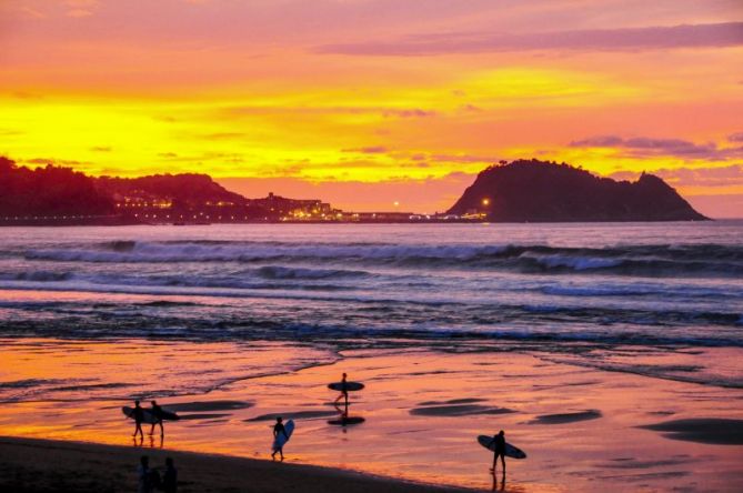  Ilunabarra Zarautzen : foto en Zarautz