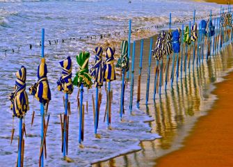 Marea alta en la playa de Zarautz 