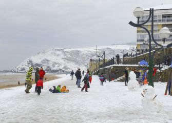 Nevada en la playa de Zarautz 