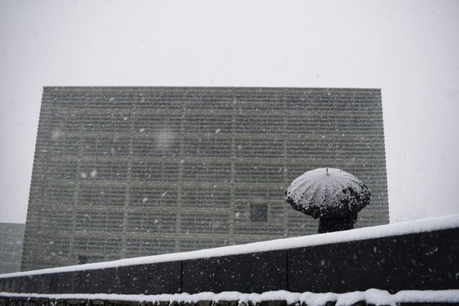 Paragua y nieve: foto en Donostia-San Sebastián