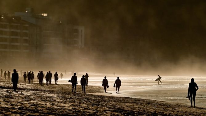 Paseo al atardecer: foto en Zarautz